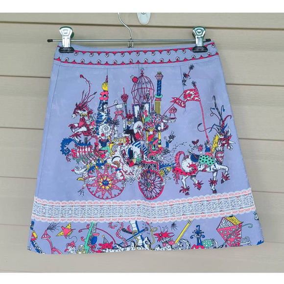 Whimsical "La Folle Parade" Purple Lace Trim Detail Skirt Small Unbranded - Picture 2 of 7